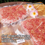 Australia beef mince 85CL Anggana's BURGER PATTY seasoned with Italian herbs ECONOMY THIN frozen price for 500g 5pcs